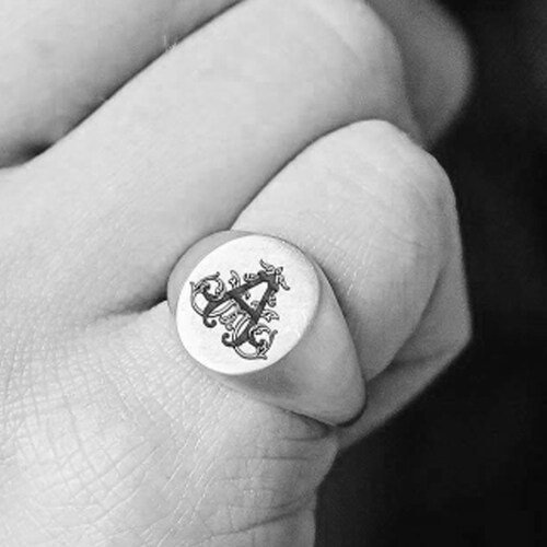 Personalised Sterling Silver Ring Engraved With Two Etsy