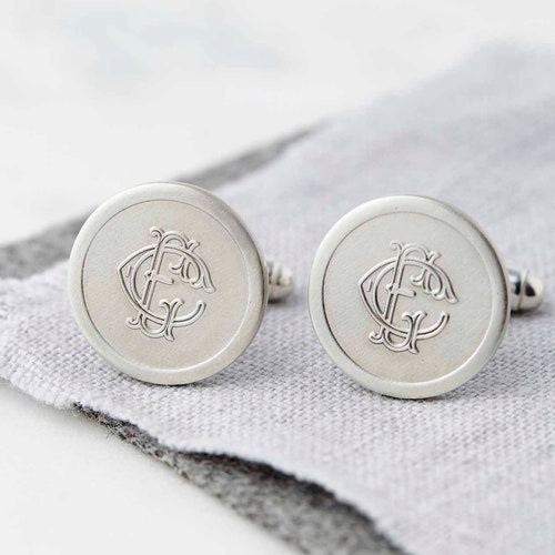 Personalised Sterling Silver Monogram Cufflinks Engraved - Etsy