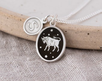 Personalised Sterling Silver and Vitreous Enamel Zodiac Necklace - Handmade