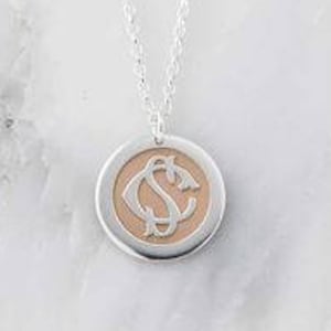 Rose Gold Silber verschlungene Monogramm Halskette, Personalisierte Geheime Nachricht, Silber Brief Halskette, Personalisierter Schmuck, Perfektes Geschenk für Sie