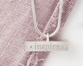 Collar con barra de plata, collar personalizado con nombre, regalo para ella, collar de mujer, collar grabado, placa con nombre, regalo de boda, cumpleaños