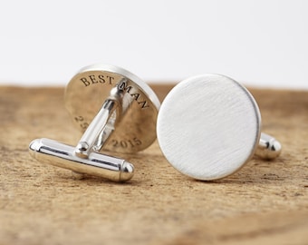 Silver Handmade Cufflinks, Secret Message, Personalised Custom Cufflinks, Birthday Cufflinks, Wedding Cufflinks, Gift for Men, Gift for Him