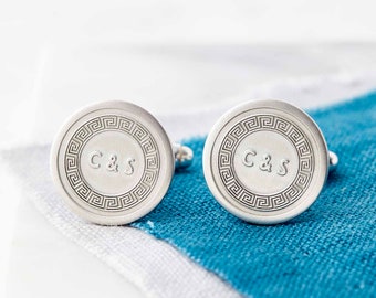Silver Cufflinks, Gift for Groom, Anniversary Gift, Handmade cufflinks, Custom Cufflinks, Gift Groomsman, Wedding Gift, Father of the Bride