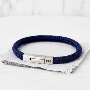 Personalised Engraved Hidden Handwriting Bracelet bracelet for him engraved with your handwriting on the inside of the clasp and initials image 2
