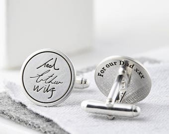 Silver Handwriting Cufflinks, Handwriting Jewelry, Groom Cufflinks, Custom Cufflinks, Engraved Cufflinks, Memorial Jewellery, mens gift