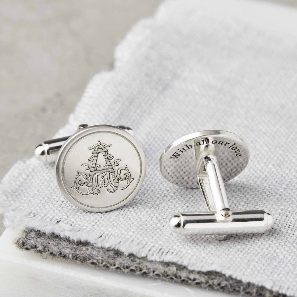 Double initial cufflinks best sale silver