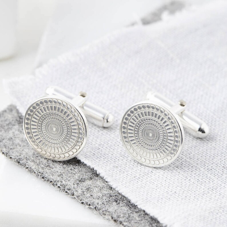 Silver Personalised Cufflinks, Secret Message, Custom Cufflinks, Handmade Cufflinks, Wedding Cufflinks, Groom Cufflinks, Gift for Him, Men image 2