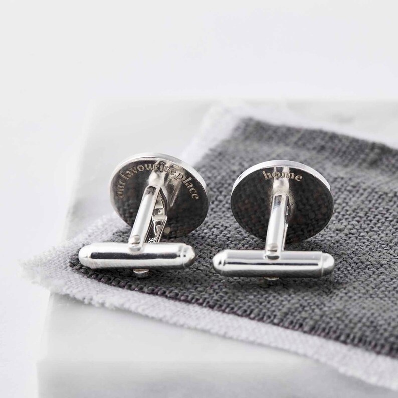 Personalised Sterling Silver Initials and Date Cufflinks with Rose Gold Plate image 4