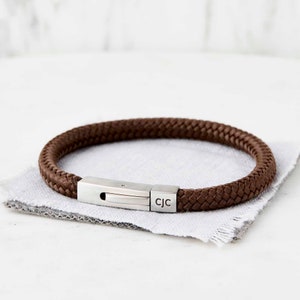 Personalised Engraved Hidden Handwriting Bracelet bracelet for him engraved with your handwriting on the inside of the clasp and initials image 6
