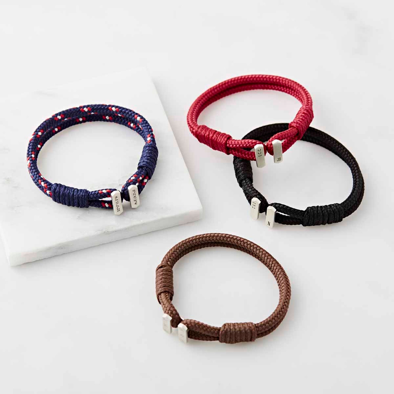 Coordinate Bracelet Men Mens Cord Bracelet Engraved With Etsy