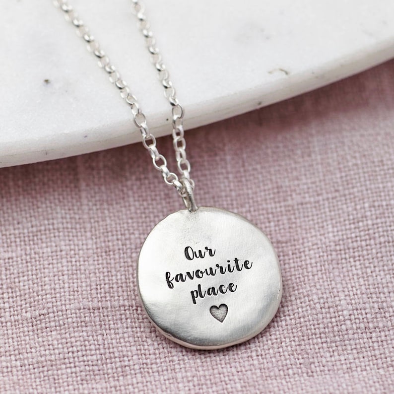 Custom Coordinates Silver Necklace Personaliszed Engraved Etsy