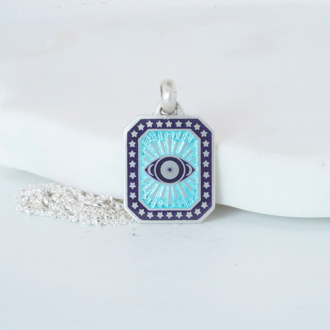 Silver and Blue Evileye Danglers