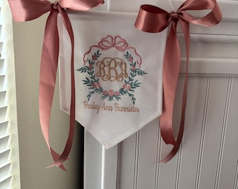Personalized Baby Name Banner | Custom Hospital Door Sign | Newborn Bassinet Banner | Baby Shower Gift | Birth Announcement | Nursery Decor