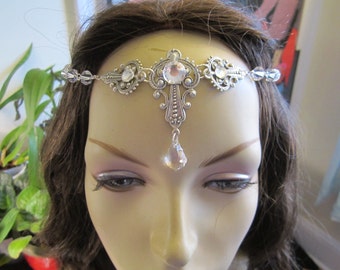 Swarovski Crystal Circlet of the Ice Priestess Elven Bridal Celtic Druid LARP Cosplay