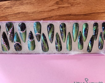 Witchy Vibes Press on acrylic Reusable nails