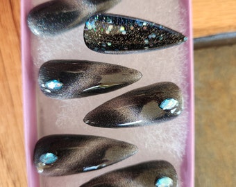 Winter's Night Press on acrylic Reusable nails