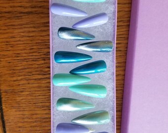 Mermaid Queen Reusable acrylic press on nails