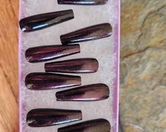 Dark Heart Press on acrylic Reusable nails