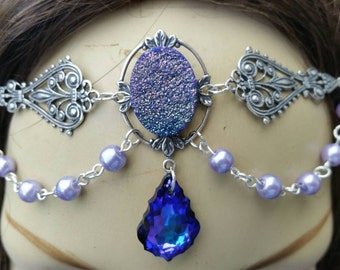 Lavender Circlet of the Dark Lady elven celtic sorceress cosplay halloween goddess bridal