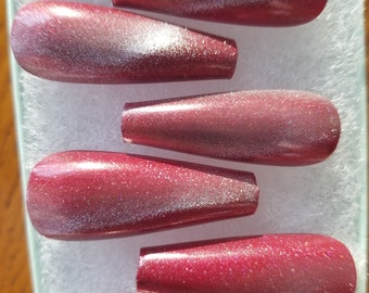 Frosted Ruby Acrylic press on nails