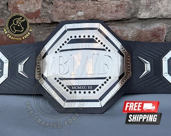 BMF Championship Belt Replica Nikal, Handmade Leather Strap, UFC Style MMA Fight Belt