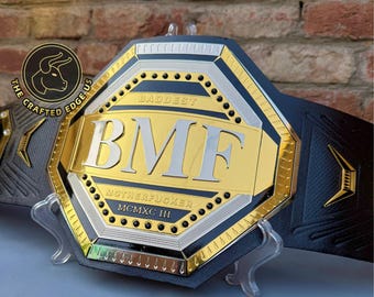 New BMF UFC Replica Title Belt, Dual Plated Brass, Adult Size
