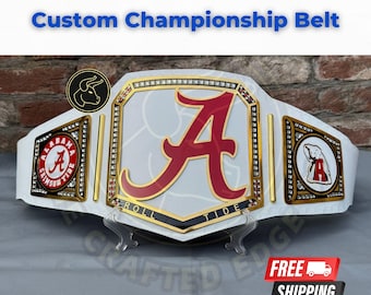 Alabama Crimson Roll Tide World Heavyweight Championship Belt, Custom Wrestling Belts