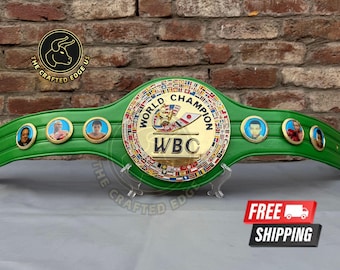 WBC Boxing Championship Belt Replica: Gold Plated 3D Zinc Alloy, Synthetic Leather Strap