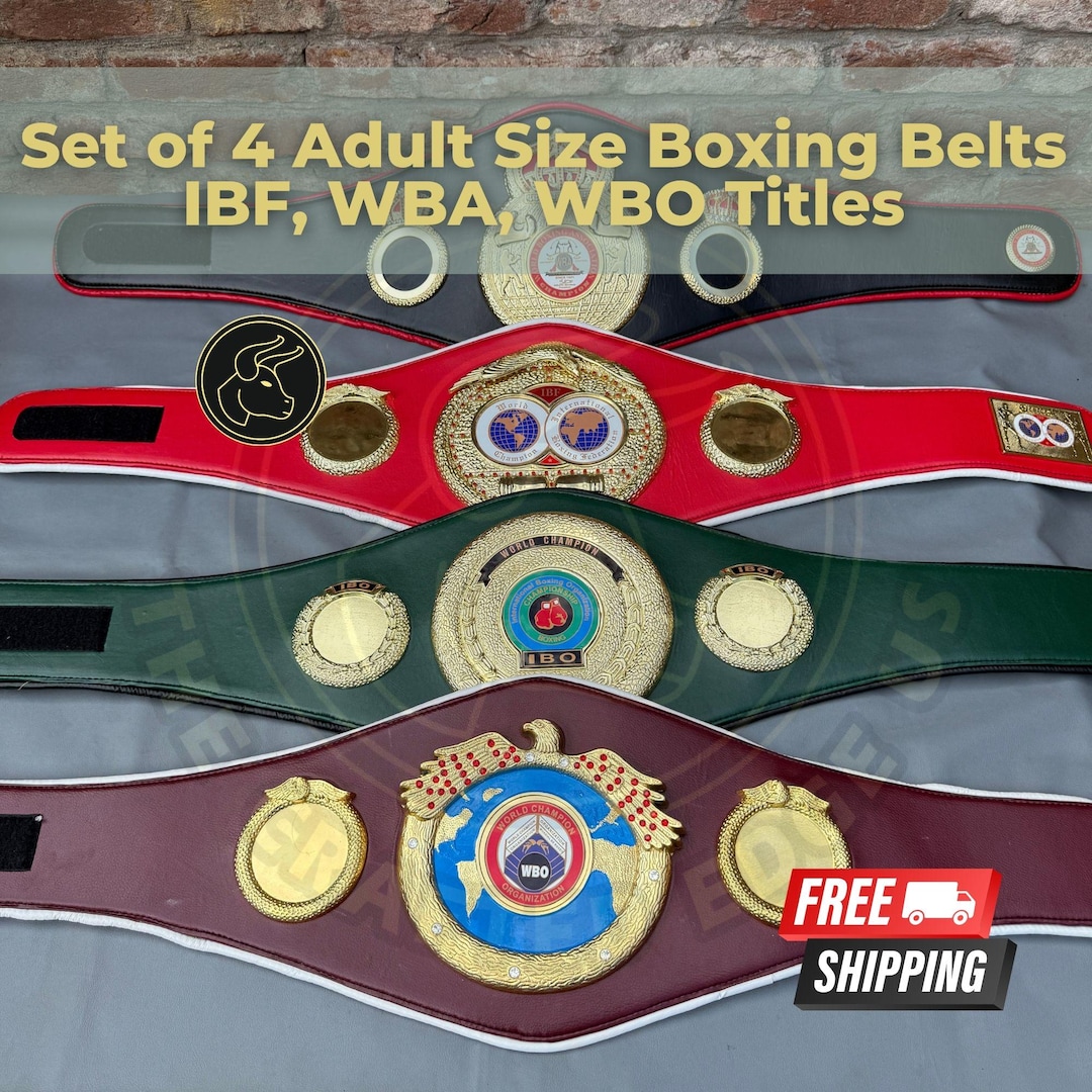 4 Boxing Championship Belts Set – IBF, WBA, WBO, Ibo World Title