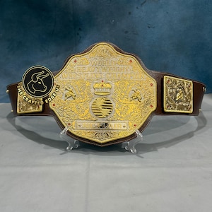 Brown Big Gold World Heavyweight Wrestling Championship Replica Belt, Adult Size, 6MM Die-Casting, R-F Championship Belt