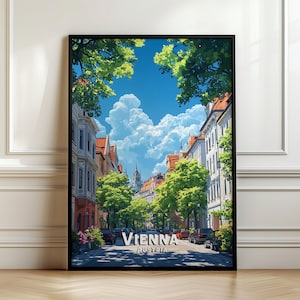 Arte mural de viaje a Viena, regalo de pintura de Austria, decoración del hogar de Europa, impresión de póster digital, arte imprimible hecho a mano, descarga de lienzo de Viena