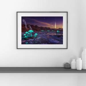 Other Worldly, Art Print, Digital Wall Art, Space Decor, Planet Art Work, Digital Art, Ai Generated for digital download PNG