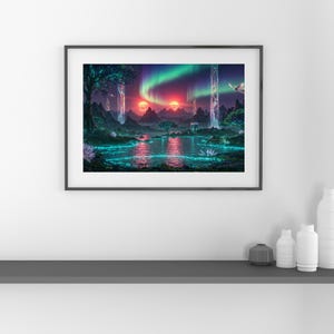 Other worldly, Art Print, Digital Wall Art, Space Decor, Planet Art Work, Digital Art, Ai generated for digital download PNG
