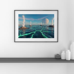Other Worldly, Art Print, Digital Wall Art, Space Decor, Planet Art Work, Digital Art, Ai Generated for digital download PNG