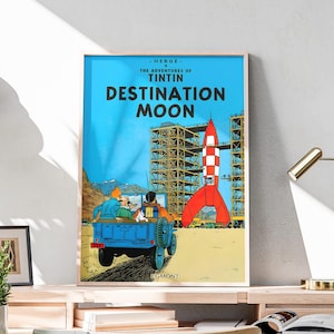 Tintin Destination Moon Album Cover PRINTED Poster