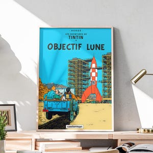 Tintin Objectif Lune (Destination Moon) Album Cover PRINTED Poster