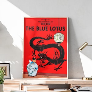 Tintin The Blue Lotus Album Cover PRINTED Poster