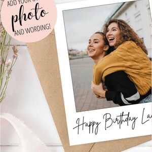 Tarjeta con foto personalizada, tarjeta de felicitación personalizada para cumpleaños, aniversario, tarjeta de amor para novio/novia