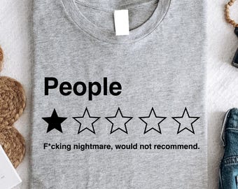 Funny 1-Star Review Graphic T-Shirt: Sarcastic Humor Tee