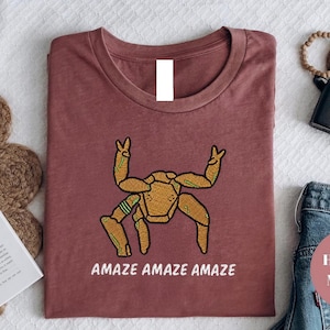 Rocky Alien Shirt, Faux Embroidery Graphic Tee - Sci-Fi Book Lover Gift | Funny Space Meme Apparel, Project Hail Mary