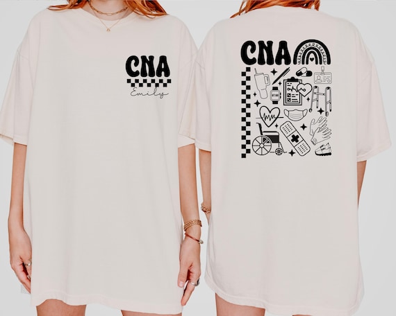 Comfort Colors® Personalized CNA Nurse Shirt: Custom Nursing Assistant Gift