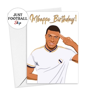 Cartão de aniversário de Kylian Mbappe do Real Madrid