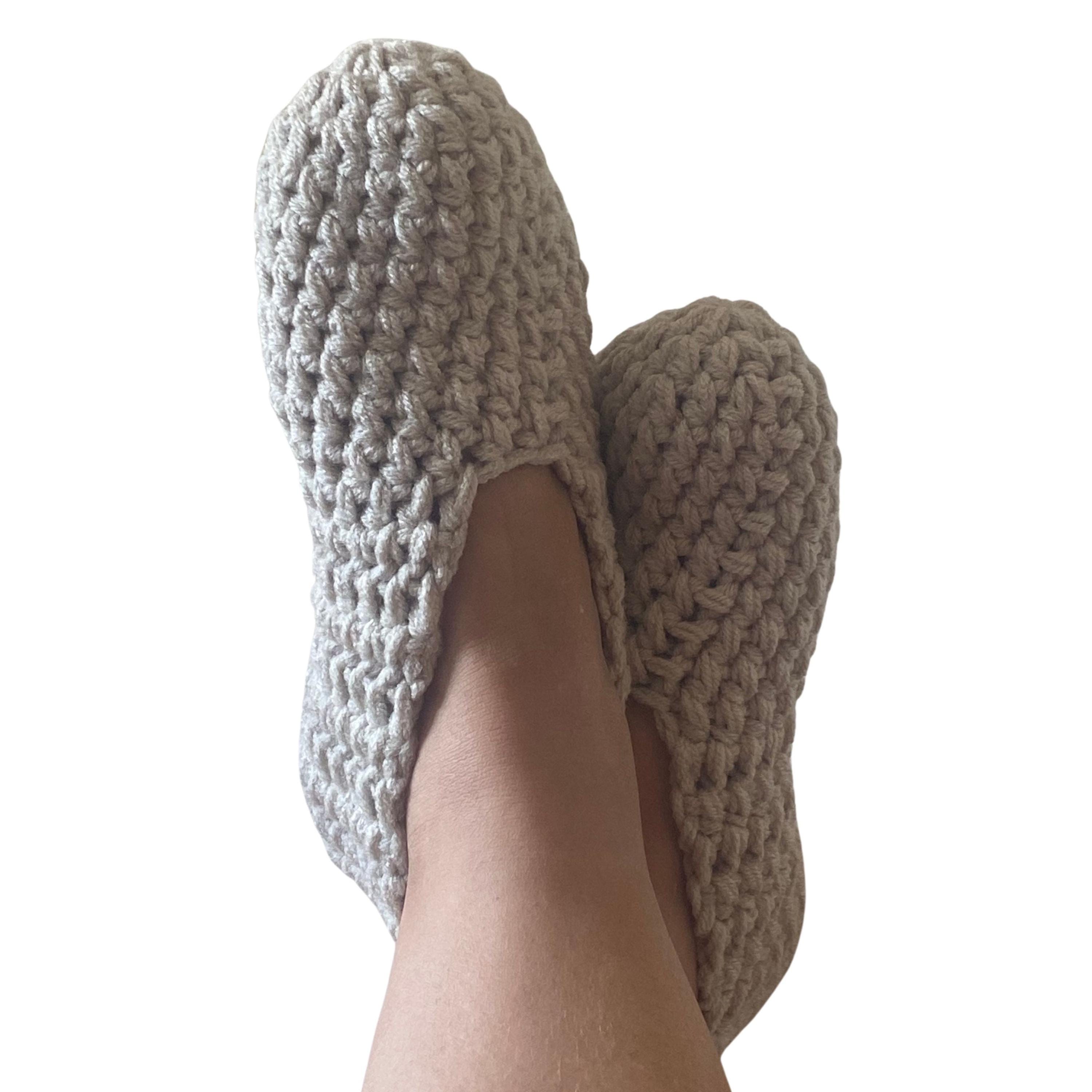 Neutral Crochet Slippers, Cozy House Slippers for Women and Men, Thick…