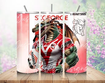 St George Illawarra Dragons NRL Logo Plaque With Stand, Man Cave