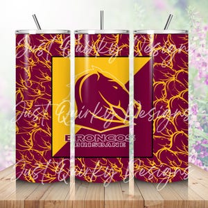 NRL National Rugby League Brisbane Broncos 20oz Tumbler Wrap Design