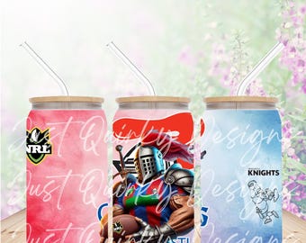 NRL National Rugby League Newcastle Knights 16oz Tumbler Wrap Design