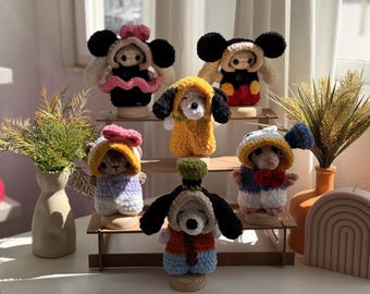 Mickey Mouse: pajama pattern for mini animals/mini characters (Mickey, Minnie, Pluto, Goofy, Donald, Daisy)