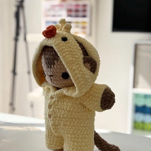 PDF pattern, mega monkey with pajamas (chicken) two versions of pajamas, pattern in Spanish and English. image 6