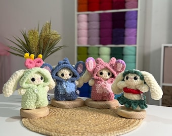 Lilo and Stitch: Mini Pajamas + Lilo and Stitch Costume for Mini Animals, Includes 3 Pajamas + 1 Costume (Lilo, Stitch, Rags, Angel)