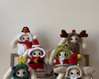 Christmas: pajama pattern for mini animals/mini characters (Santa, Reindeer, Christmas Tree, Snowman, Elf, Grinch)